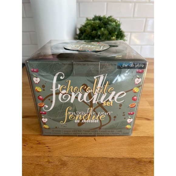 Mini Ceramic Chocolate Fondue Set - Picture 3 of 6